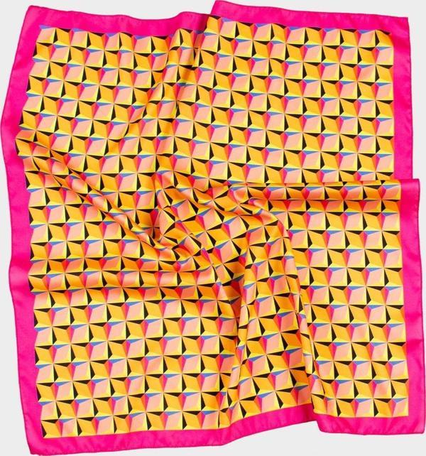 Fuşya Geometrik Desen Bandana-Fular - Image 1