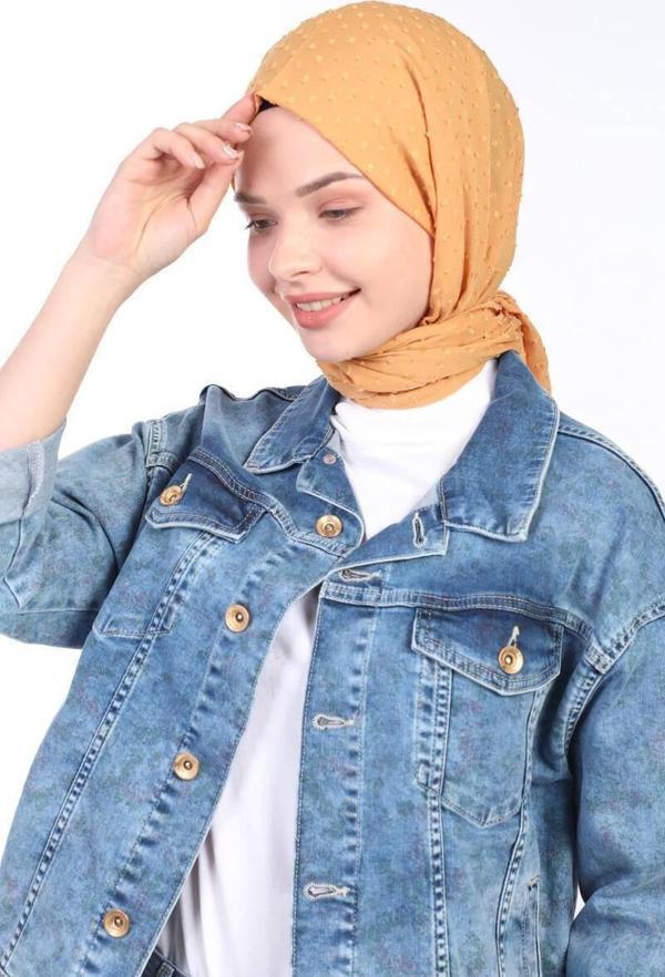 Miray Pıtpıt Şifon Şal Gold - Image 1