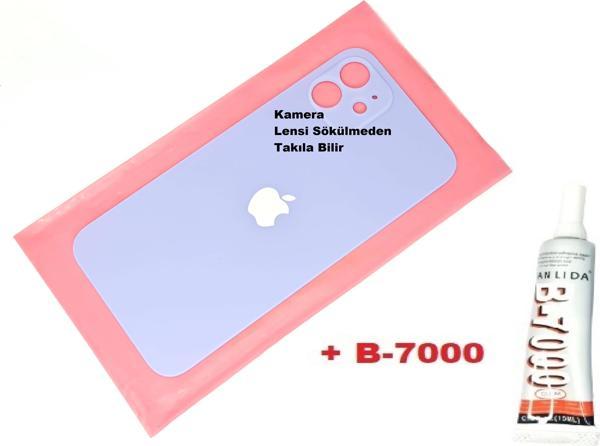 Tkgz İphone 12 Arka Pil Batarya Kapağı (CAM+B-7000) MAVİ - Image 1
