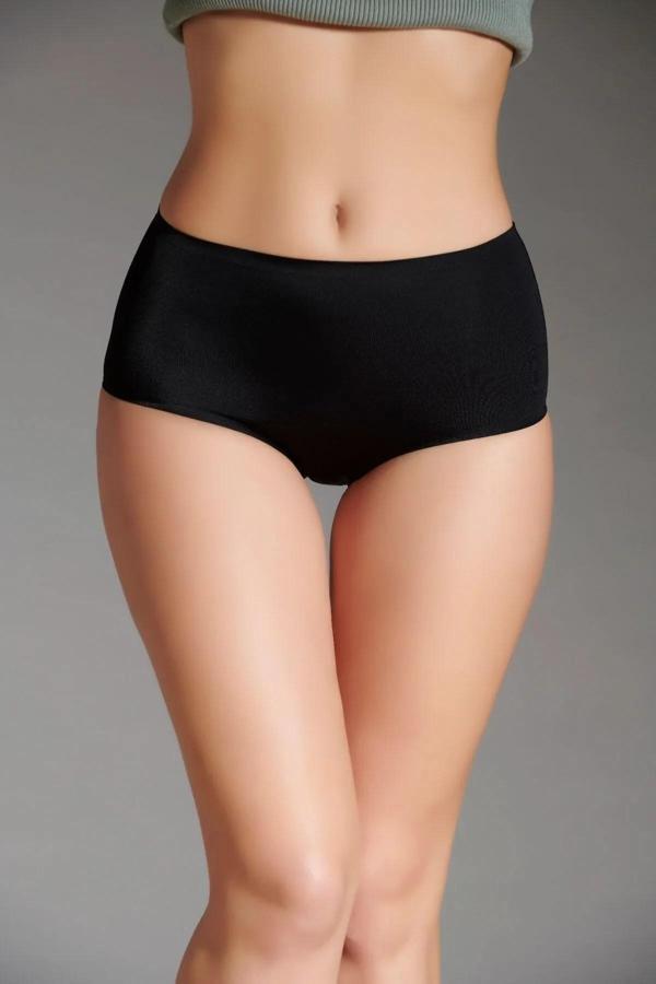 Eros Kadın Lazer Kesim Silikonlu Bato Slip Siyah - Image 1