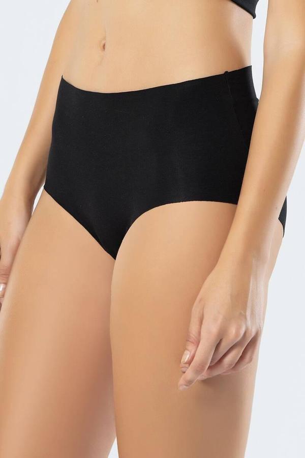 Eros Kadın Lazer Kesim Silikonlu Yüksek Bel Slip Siyah - Image 1