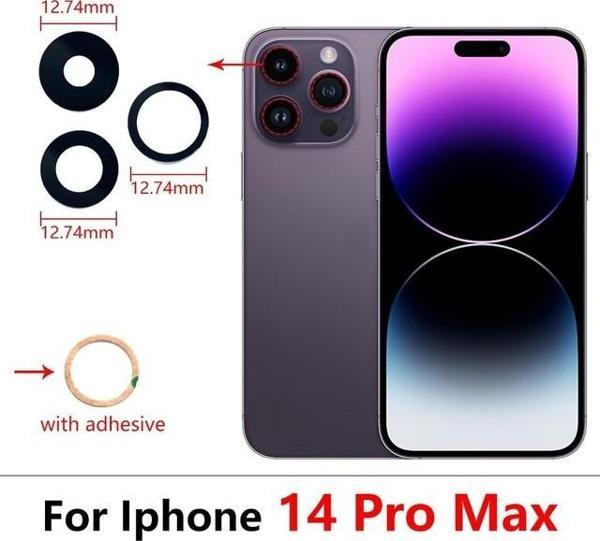 Tkgz İphone 14 PRO MAX 3 LÜ Arka Kamera Camı Lens Yapışkanlı - Image 1