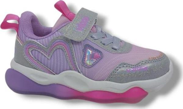 Vicco Heart Işıklı Kız Çocuk Lila Spor Ayakkabı - Image 1