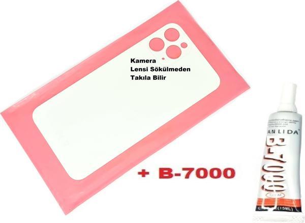 Tkgz İphone 12 PRO Arka Pil Batarya Kapağı (CAM+B-7000) BEYAZ - Image 1