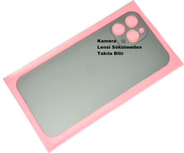 Tkgz İphone 12 PRO MAX Arka Pil Batarya Kapağı (CAM) Yeşil - Image 1