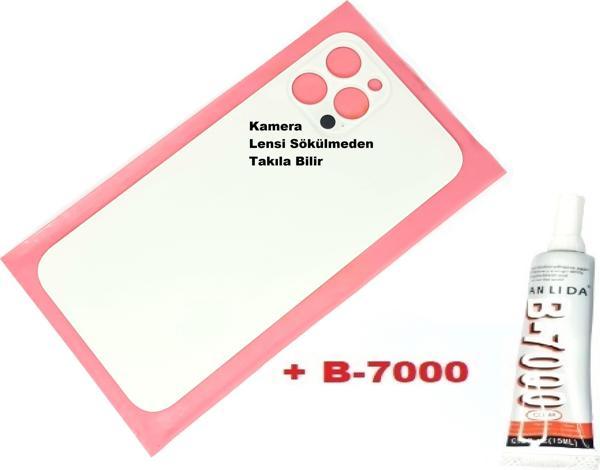 Tkgz İphone 12 PRO MAX Arka Pil Batarya Kapağı (CAM+B-7000) BEYAZ - Image 1