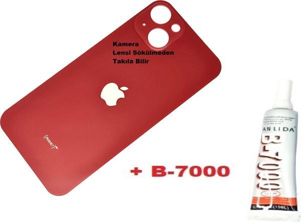 Tkgz İphone 13 Arka Pil Batarya Kapağı (CAM+B-7000) KIRMIZI - Image 1