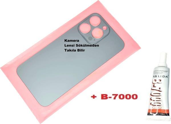 Tkgz İphone 13 PRO Arka Pil Batarya Kapağı (CAM+B-7000) FÜME - Image 1