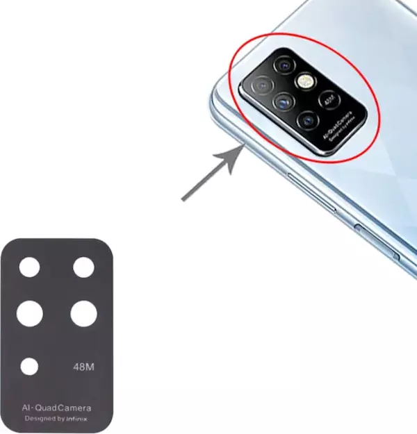 Tkgz İnfinix HOTE8İ Arka Kamera Camı Lens Yapışkanlı - Image 1
