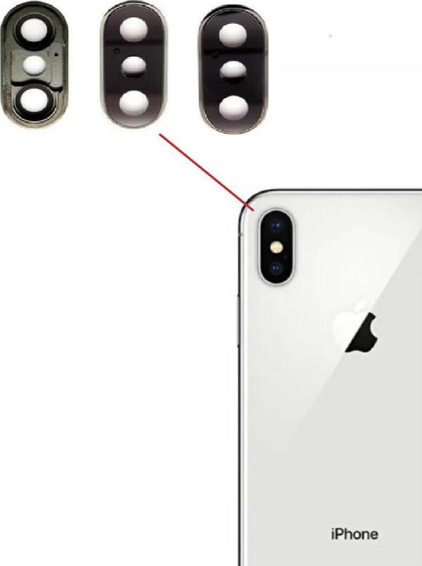 Tkgz İphone X FULL Arka Kamera Camı Lens Yapışkanlı SİYAH - Image 1