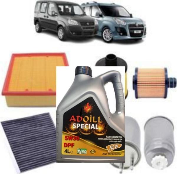 Opar Fiat Doblo Euro 4 4Plus Karbon Filtre Bakım Seti 1.6 D-Jtd-Multijet Petro Time Yağlı 2010-2013 - Image 1