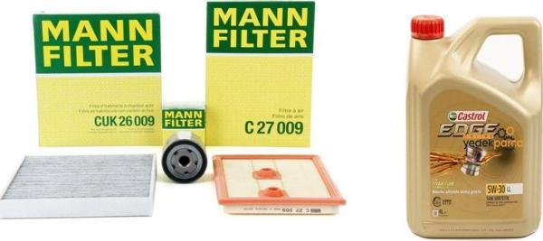 Mann Fılter Mann Skoda Octavia 1.4 Tsi Yağ Bakım Seti 2014-2019+Castrol Edge 5W30 4Lt 2023 Üretim Motor Yağ - Image 1