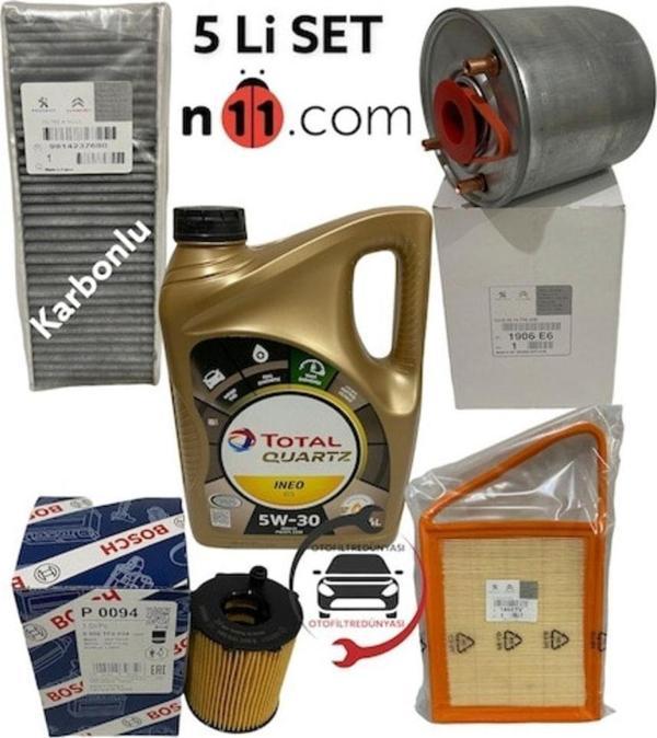 Total Citroen C-Elysee Peugeot 301 1.6 Hdi Hava Yağ Polen Yakit Ineo Ecs 4Lt 5W30 Dpf Liyaği-5Li Ta - Image 1