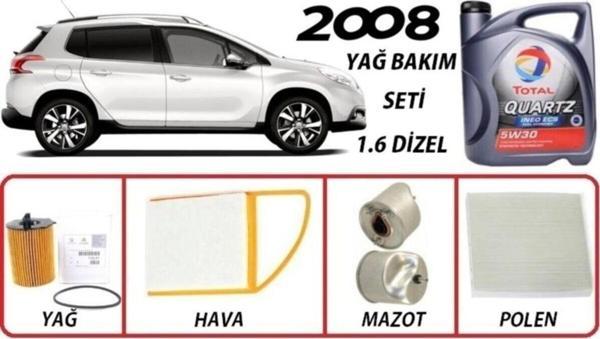 Total Peugeot 2008 1.6 Dizel Yağ Bakım 5Li Set 5W30 Ecs Euro5 Uyumlu - Image 1