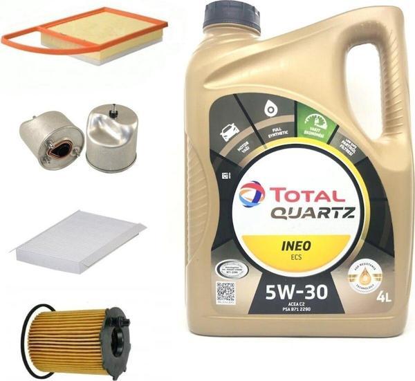 Oem Partner Tepee 1.6 Dizel Yağ Bakım Seti + Total Quartz Ineo Ecs 5W-30 Partiküllü Motor Yağı 4 L - Image 1