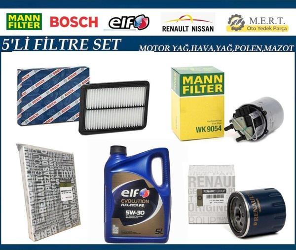 Elf Nissan Qashqai 1.5 Dci Dizel Filtre Bakım Seti+Motor Yağı Elf 5W30 5Lt 2024 - Image 1