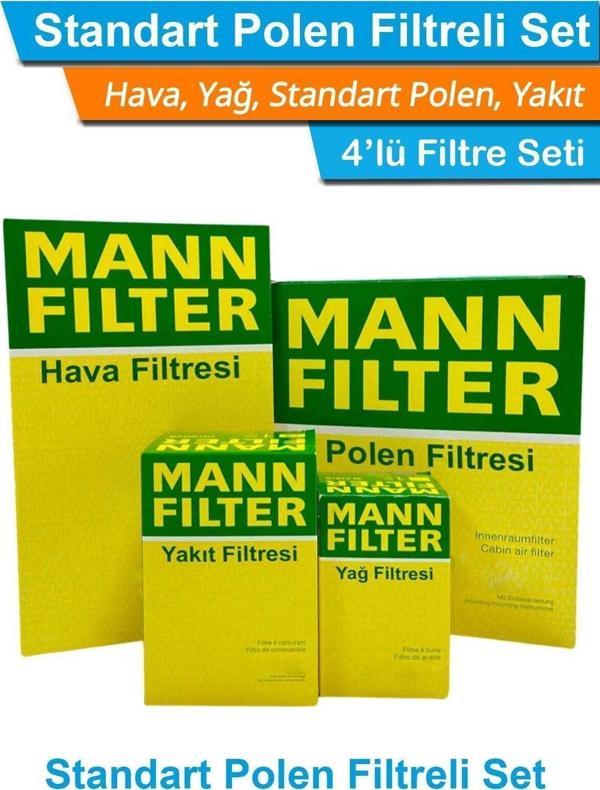 Mann Fılter Ford Courier 1.5 Tdcı Dizel Mann Filtre Bakım Seti 2018 Sonrası Hava+Yağ+Yakıt+Standart Polen - Image 1