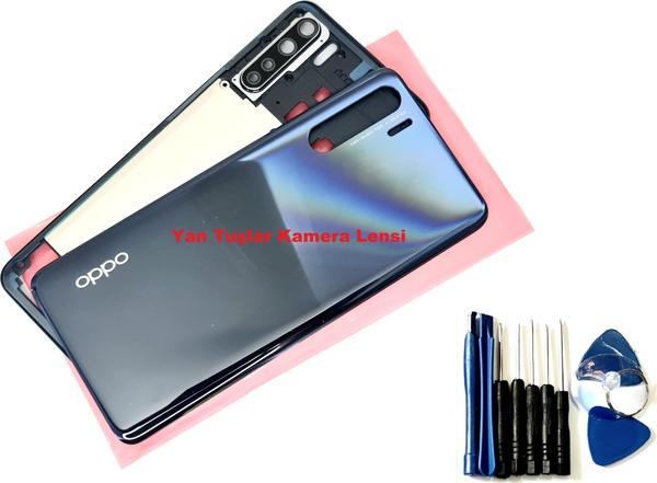 Tkgz Oppo A91 KASA Arka Pil Batarya Kapağı (TAMİR SETİ) SİYAH - Image 1