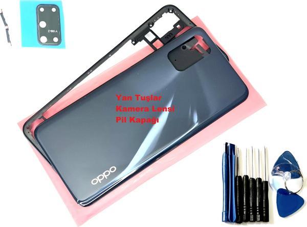 Tkgz Oppo A52 KASA Arka Pil Batarya Kapağı (TAMİR SETİ) SİYAH - Image 1