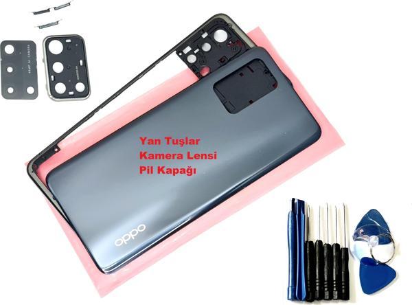Tkgz Oppo A74 KASA Arka Pil Batarya Kapağı (TAMİR SETİ) SİYAH - Image 1