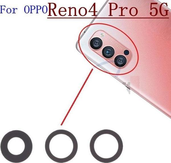 Tkgz OPPO RENO 4 PRO Arka Kamera Camı Lens Yapışkanlı - Image 1