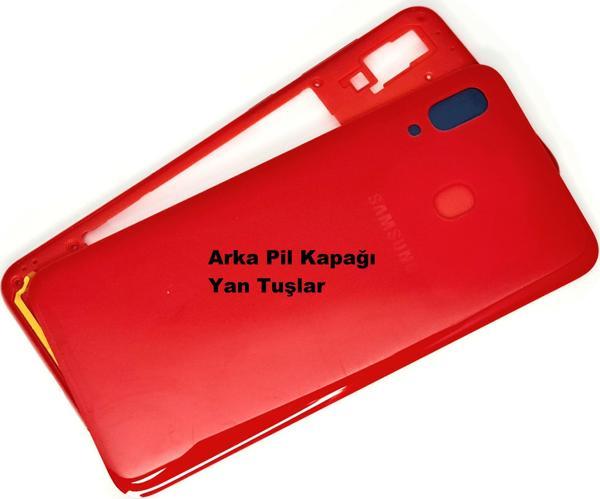 Tkgz Samsung Galaxy A20 A 205 Kasa Arka Pil Batarya Kapağı KIRMIZI - Image 1