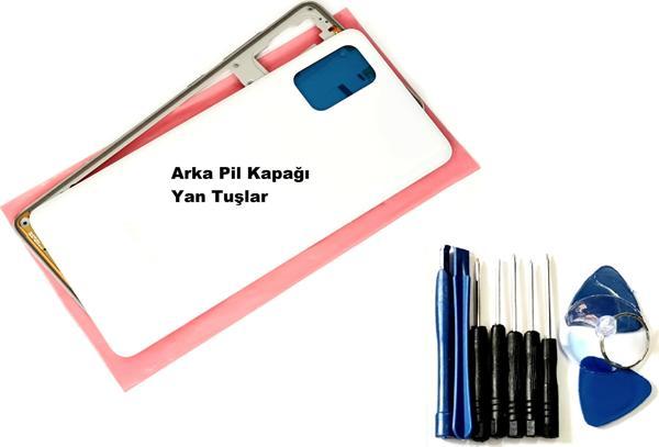 Tkgz Samsung Galaxy  A71 (A715) FULL ORJ KASA Arka Pil Batarya Kapağı (TAMİR SETİ) BEYAZ - Image 1