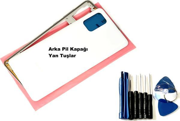 Tkgz Samsung Galaxy (SM-A715) A71 KASA Arka Pil Batarya Kapağı (TAMİR SETİ) BEYAZ - Image 1