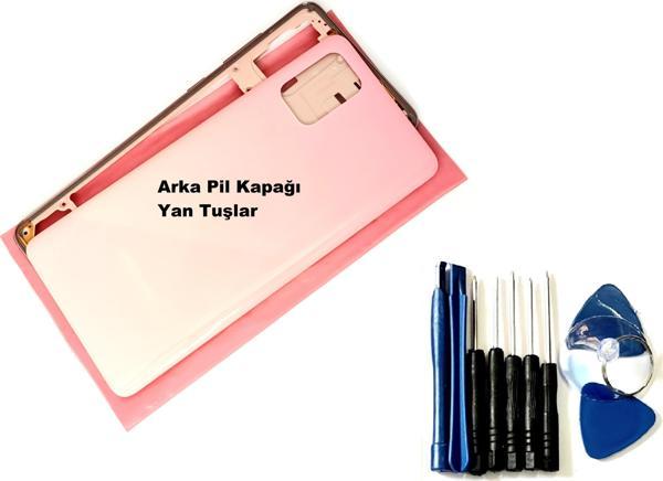 Tkgz Samsung Galaxy (SM-A715) A71 KASA Arka Pil Batarya Kapağı (TAMİR SETİ) PEMBE - Image 1