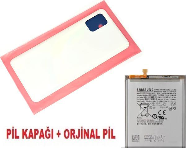 Tkgz Samsung Galaxy A31 A315 Arka Pil Batarya Kapağı + PİL BEYAZ - Image 1