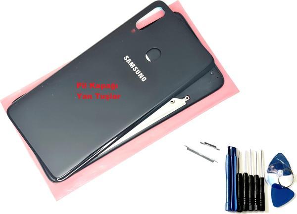 Tkgz Samsung Galaxy A20S FULL ORJ KASA Arka Pil Batarya Kapağı (TAMİR SETİ) SİYAH - Image 1