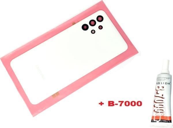 Tkgz Samsung Galaxy A32 A325 Arka Pil Batarya Kapağı (FULL Kamera Lensli+B-7000) BEYAZ - Image 1