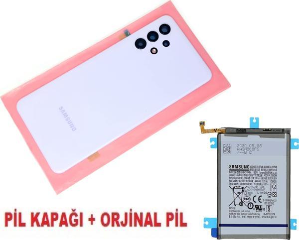 Tkgz Samsung Galaxy A32 A325 Arka Pil Batarya Kapağı + PİL (FULL Kamera Lensli) MAVİ - Image 1