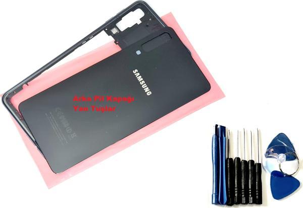Tkgz Samsung Galaxy A7 A750 (2018) KASA Arka Pil Batarya Kapağı (TAMİR SETİ) SİYAH - Image 1