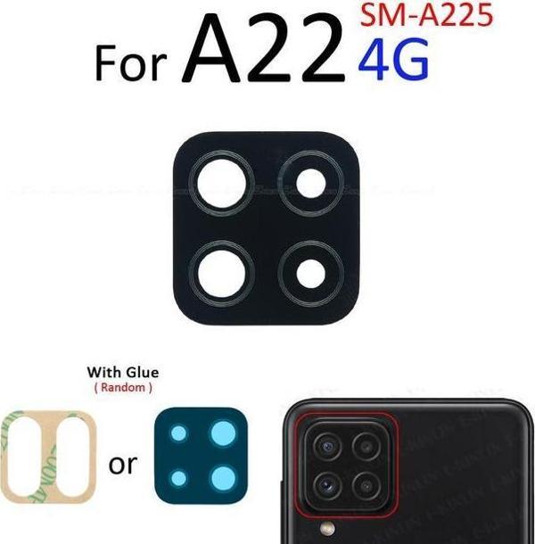 Tkgz Samsung Galaxy A22 4G Arka Kamera Camı Lens Yapışkanlı - Image 1