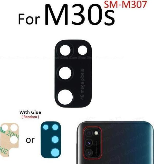 Tkgz Samsung Galaxy M30S Arka Kamera Camı Lens Yapışkanlı - Image 1