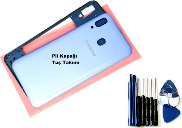 Tkgz Samsung Galaxy A30 (A305) FULL ORJ KASA Arka Pil Batarya Kapağı (TAMİR SETİ) MAVİ - Image 1