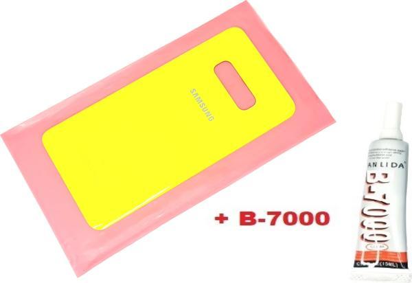 Tkgz Samsung Galaxy S10 E Arka Pil Batarya Kapağı (CAM+B-7000) SARI - Image 1