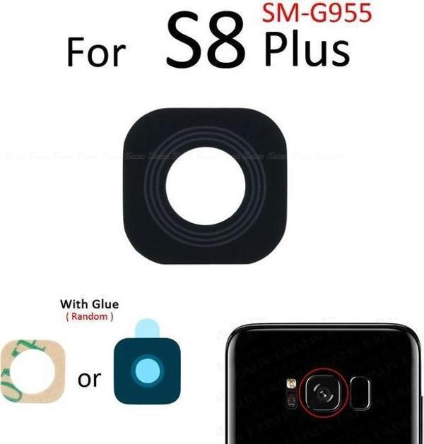 Tkgz Samsung Galaxy S8 PLUS Arka Kamera Camı Lens Yapışkanlı - Image 1