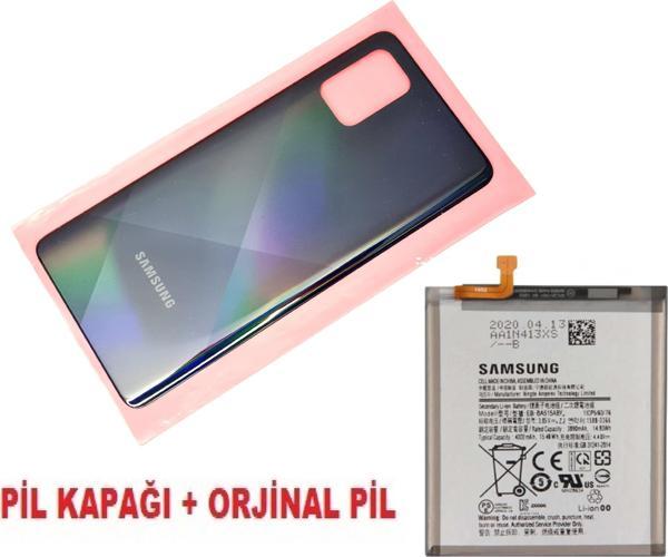 Tkgz Samsung Galaxy A71 A715 Arka Pil Batarya Kapağı + PİL SİYAH - Image 1