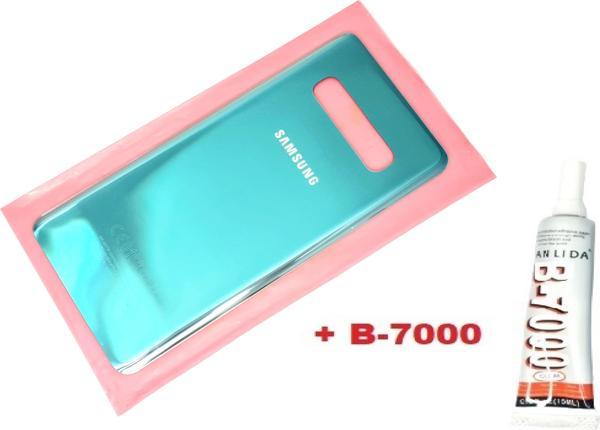 Tkgz Samsung Galaxy S10 PLUS Arka Pil Batarya Kapağı (CAM+B-7000) YEŞİL - Image 1