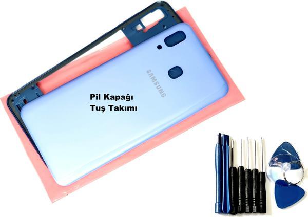 Tkgz Samsung Galaxy A30 A 305 Full KASA Arka Pil Batarya Kapağı (TAMİR SETİ) MAVİ - Image 1