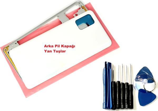 Tkgz Samsung Galaxy A51 (A515) FULL ORJ KASA Arka Pil Batarya Kapağı (TAMİR SETİ) BEYAZ - Image 1