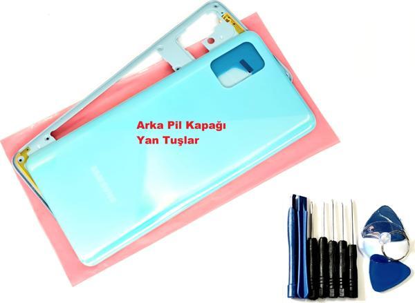 Tkgz Samsung Galaxy A51 (SM-A515) KASA Arka Pil Batarya Kapağı (TAMİR SETİ) MAVİ - Image 1