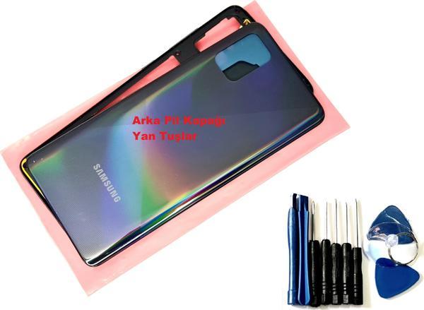 Tkgz Samsung Galaxy A51 (SM-A515) KASA Arka Pil Batarya Kapağı (TAMİR SETİ) SİYAH - Image 1