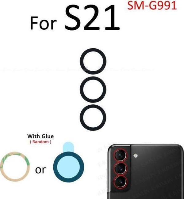 Tkgz Samsung Galaxy S21 Arka Kamera Camı Lens Yapışkanlı - Image 1