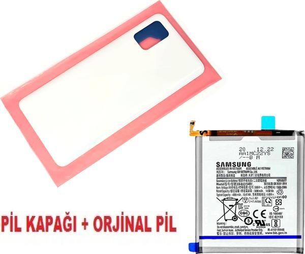 Tkgz Samsung Galaxy A51 A515 Arka Pil Batarya Kapağı + PİL BEYAZ - Image 1
