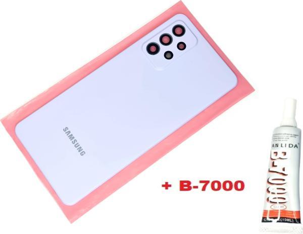 Tkgz Samsung Galaxy A72 A725 Arka Pil Batarya Kapağı (FULL Kamera Lensli+B-7000) MAVİ - Image 1