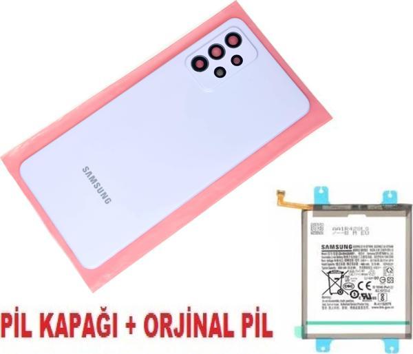 Tkgz Samsung Galaxy A72 A725 Arka Pil Batarya Kapağı + PİL (Kamera Lensli) MAVİ - Image 1
