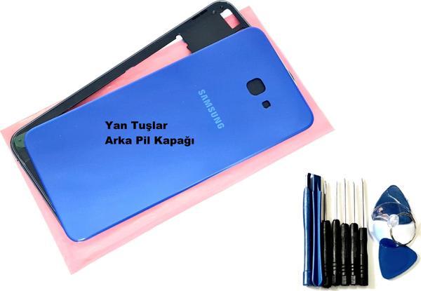 Tkgz Samsung Galaxy J4 Plus KASA Arka Pil Batarya Kapağı (TAMİR SETİ) MAVİ - Image 1